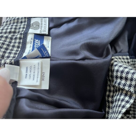 Vtg Pendleton size 8 wool pencil skirt Houndstooth New w tags Academia Preppy - Picture 9 of 9